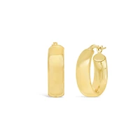 10K Yellow Gold 10MM Square Tube Hoop Earring