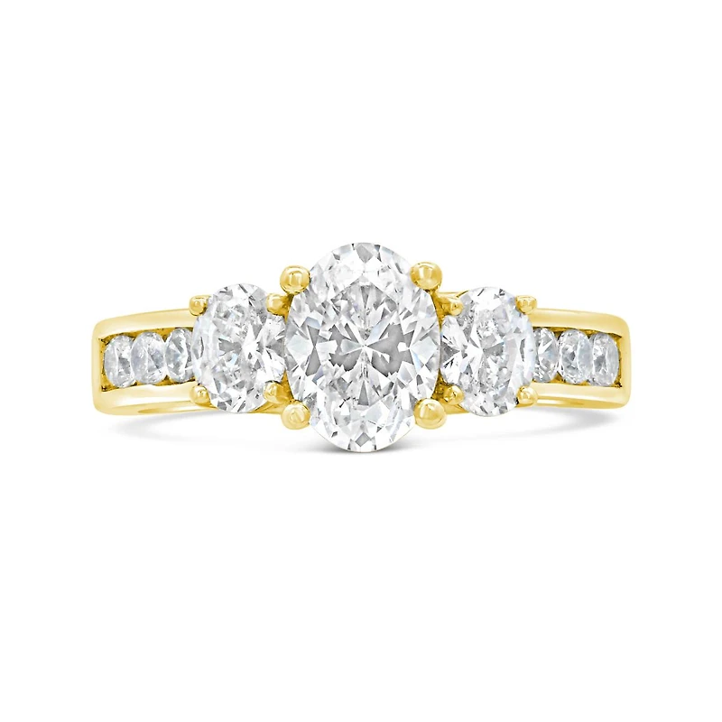 New Brilliance Lab Grown 2.00CTW Diamond Three-Stone Ring in 14K Yellow Gold