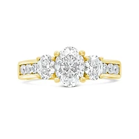 New Brilliance Lab Grown 2.00CTW Diamond Three-Stone Ring in 14K Yellow Gold