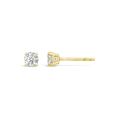 New Brilliance Lab Grown 0.50CTW Diamond Stud Earrings in 10K Yellow Gold