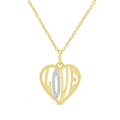 Loving Hearts Diamond Love Heart Pendant in 18K Yellow Gold Vermeil