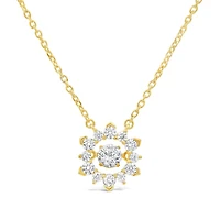 New Brilliance Lab Grown 0.37CTW Dancing Diamond Pendant in 10K Yellow Gold