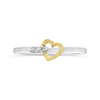 Diamond Promise Ring in Sterling Silver and 10K Yellow Gold