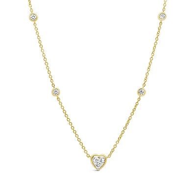 Loving Hearts Lab Grown 0.45CTW Diamond Necklace in 18K Yellow Gold Vermeil