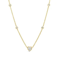 Loving Hearts Lab Grown 0.45CTW Diamond Necklace in 18K Yellow Gold Vermeil