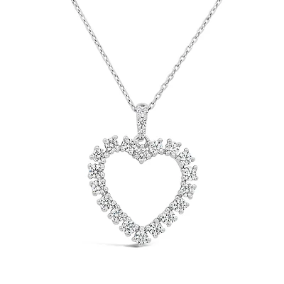 Loving Hearts Lab Grown 1.00CTW Diamond Heart Pendant in Sterling Silver