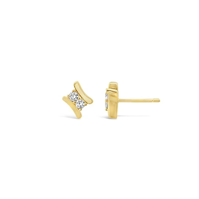 Lab Grown 0.25CTW Diamond Stud Earrings in 18K Yellow Gold Vermeil