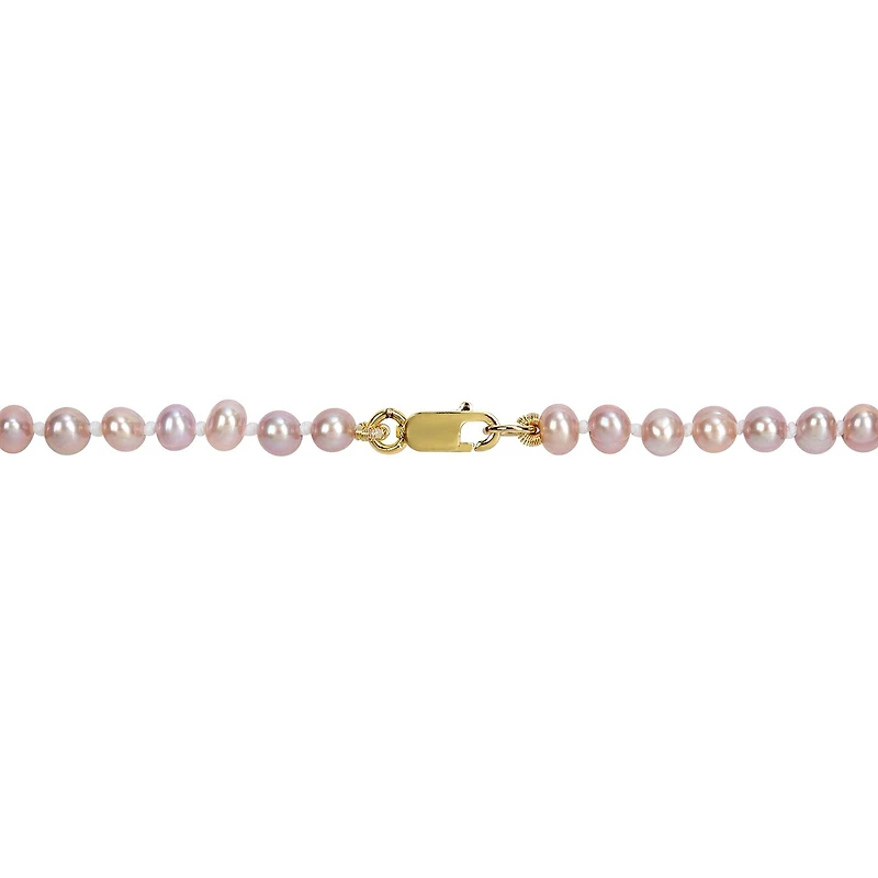 Julianna B Children's 14K Yellow Gold 3-4MM Pink Freshwater Pearl Necklace 10"