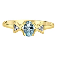 10K Yellow Gold Amethyst & Diamond Ring