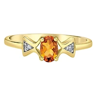10K Yellow Gold Citrine & Diamond Ring