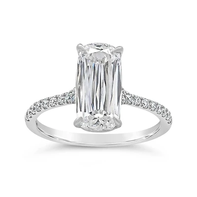 New Brilliance Lab Grown 3.25CTW Cushion Diamond Bridal Ring in 14K White Gold