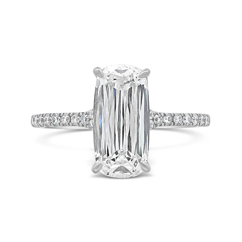 New Brilliance Lab Grown 3.25CTW Cushion Diamond Bridal Ring in 14K White Gold