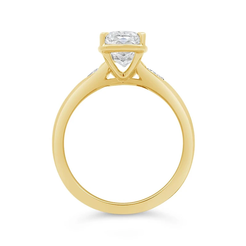 New Brilliance Youra Lab Grown 3.20CTW Cushion Diamond Bridal Ring in 14K Yellow Gold