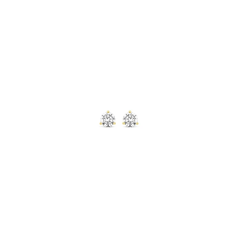 New Brilliance Lab Grown 1.00CTW Diamond Stud Earrings in 10K Yellow Gold