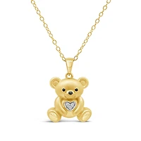 New Brilliance Lab Grown Diamond Bear Pendant in 18K Yellow Gold Vermeil