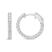 New Brilliance Lab Grown 1.02CTW Diamond Hoop Earrings in Sterling Silver