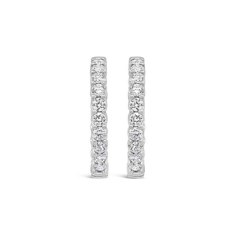New Brilliance Lab Grown 1.02CTW Diamond Hoop Earrings in Sterling Silver