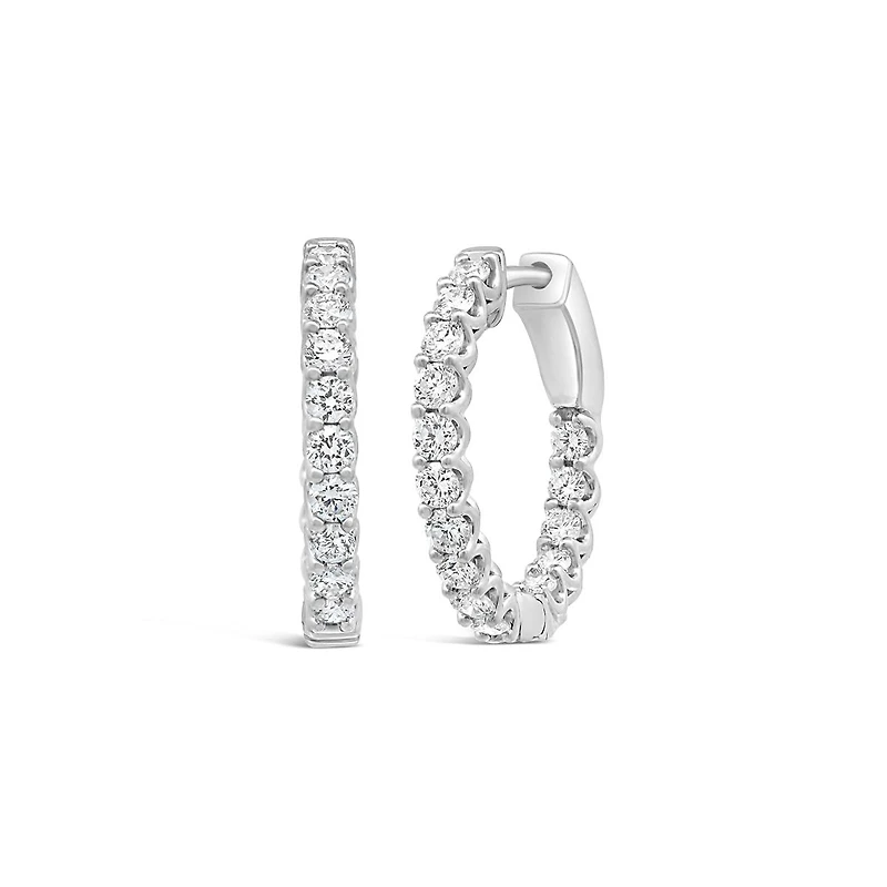 New Brilliance Lab Grown 1.02CTW Diamond Hoop Earrings in Sterling Silver