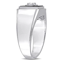 Julianna B Sterling Silver Black Onyx & Diamond Ring