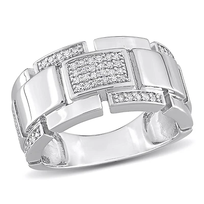 Julianna B Sterling Silver 0.25CTW Diamond Ring