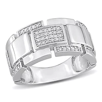 Julianna B Sterling Silver 0.25CTW Diamond Ring