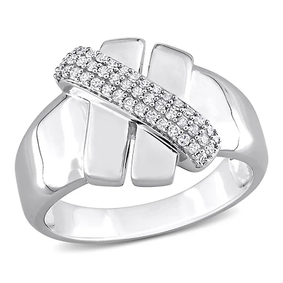 Julianna B 14K White Gold 0.20CTW Diamond Crossover Ring