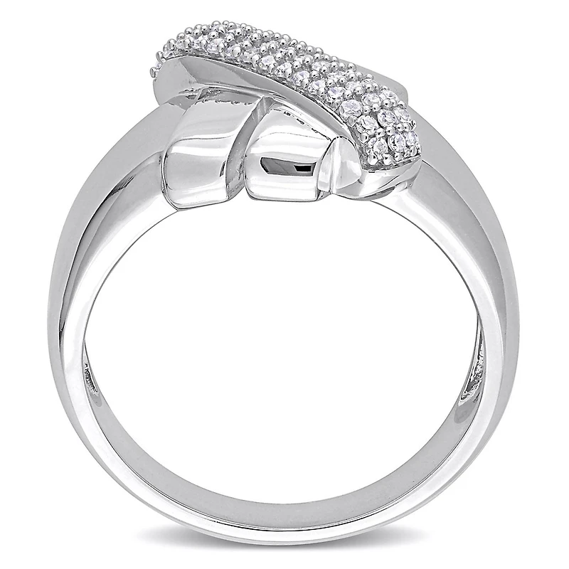 Julianna B 14K White Gold 0.20CTW Diamond Crossover Ring