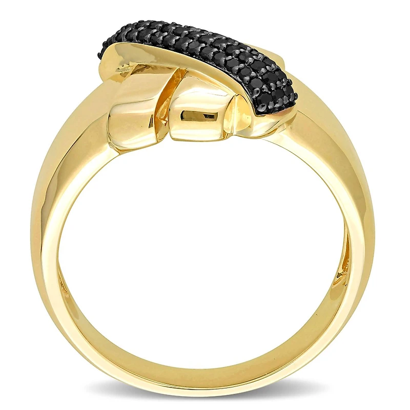 Julianna B 14K Yellow Gold 0.20CTW Black Diamond Crossover Ring