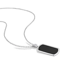 Julianna B Sterling Silver Black Diamond & Enamel Pendant 22"