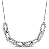 Julianna B Sterling Silver Created White Sapphire Necklace 18" + 2" Ext