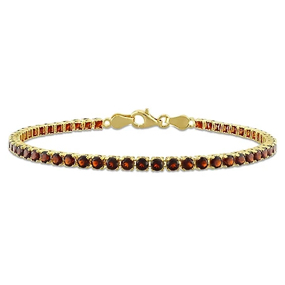 Julianna B Yellow Plated Sterling Silver Garnet Tennis Bracelet 7.25"