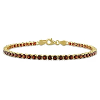 Julianna B Yellow Plated Sterling Silver Garnet Tennis Bracelet 7.25"