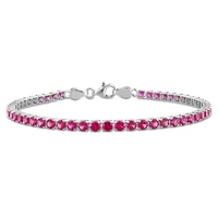 Julianna B Sterling Silver Created Ruby Tennis Bracelet 7.25"