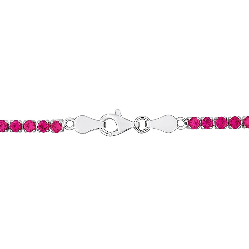 Julianna B Sterling Silver Created Ruby Tennis Bracelet 7.25"