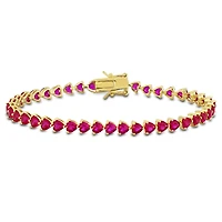 Julianna B Yellow Plated Sterling Silver Created Ruby Bracelet 7.5"