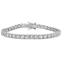 Julianna B Sterling Silver Created White Sapphire Tennis Bracelet 7.25"