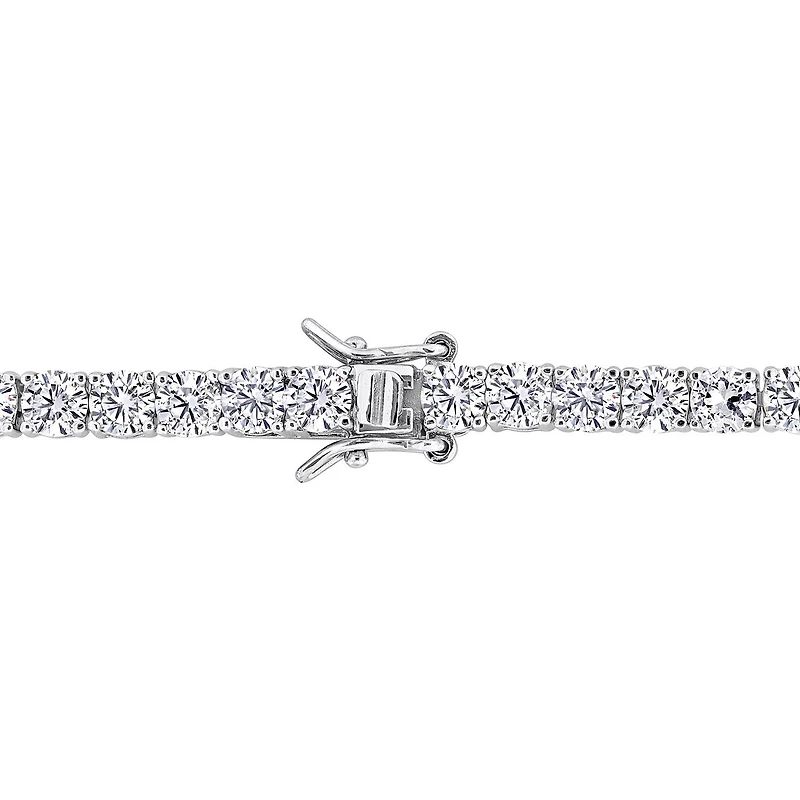 Julianna B Sterling Silver Created White Sapphire Tennis Bracelet 7.25"