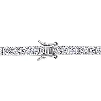 Julianna B Sterling Silver Created White Sapphire Tennis Bracelet 7.25"