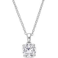 Julianna B Sterling Silver Created White Sapphire Pendant 18"