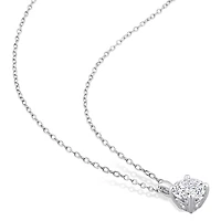 Julianna B Sterling Silver Created White Sapphire Earring & Pendant Set
