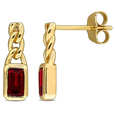 Julianna B 14K Yellow Gold Garnet Twisted Drop Earrings