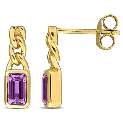 Julianna B 14K Yellow Gold Amethyst Twisted Drop Earrings