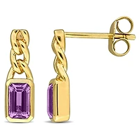 Julianna B 14K Yellow Gold Amethyst Twisted Drop Earrings
