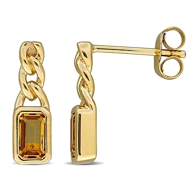 Julianna B 14K Yellow Gold Citrine Twisted Drop Earrings