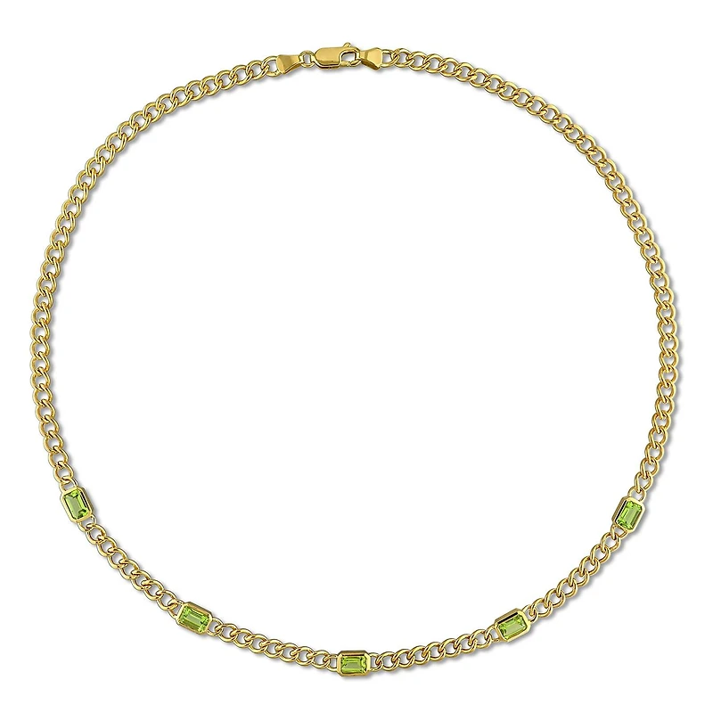 Julianna B 14K Yellow Gold Peridot Curb Link Necklace 17"