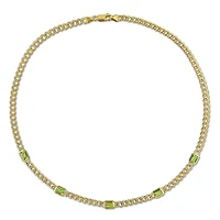 Julianna B 14K Yellow Gold Peridot Curb Link Necklace 17"