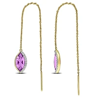 Julianna B 14K Yellow Gold Amethyst & Diamond Threader Earrings