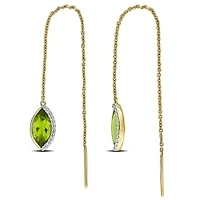 Julianna B 14K Yellow Gold Peridot & Diamond Threader Earrings