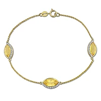 Julianna B 14K Yellow Gold Citrine & Diamond Station Bracelet 7"