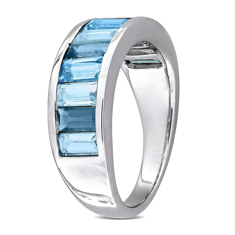 Julianna B 10K White Gold Sky, Swiss & London Blue Topaz Ring